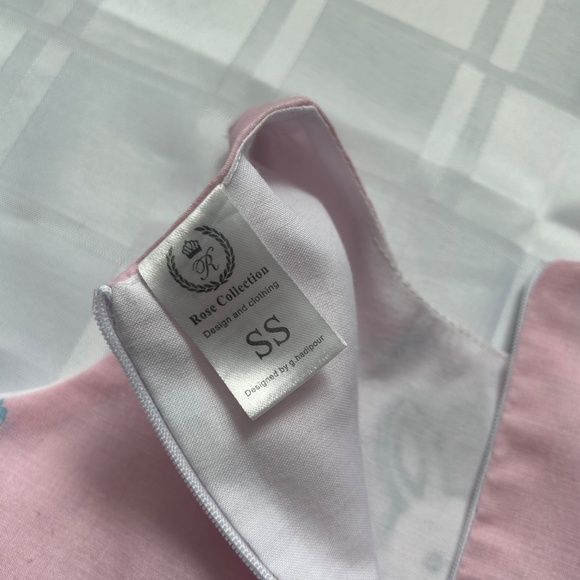 Rose Lightweight Pink Fit and Flare Butterfly Print Dress with Bunny Decal - Picture 8 of 12